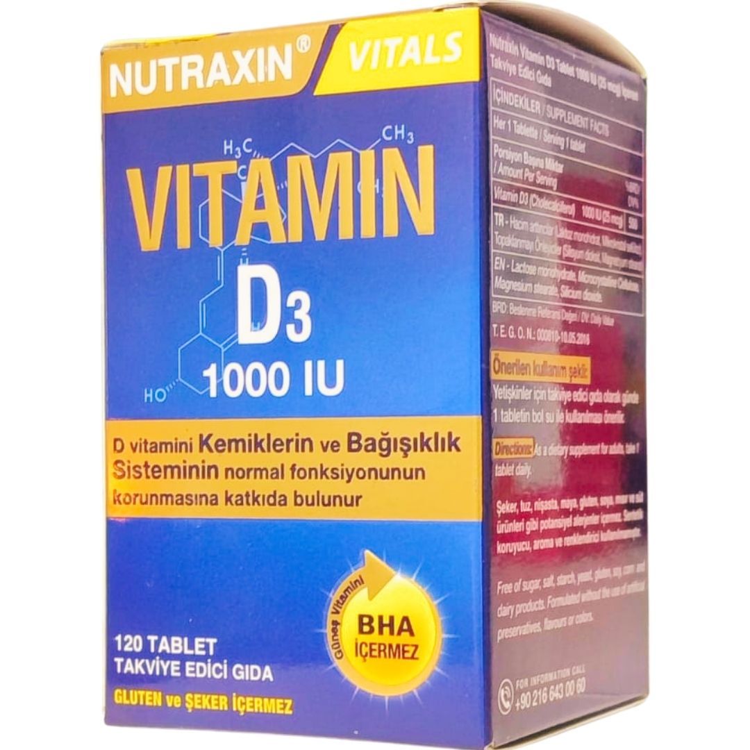 Nutraxin Vitamin D3 1000 IU 120 Tablet