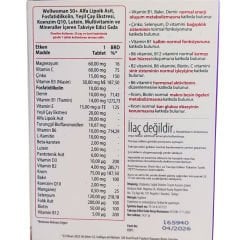 Vitabiotics Wellwoman 50+ Takviye Edici Gıda 30 Tablet
