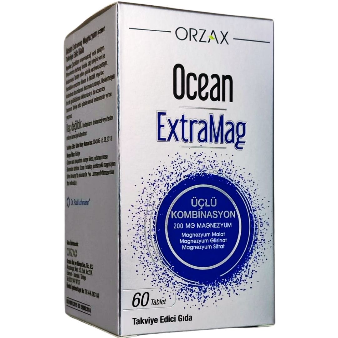 Orzax Ocean ExtraMag Üçlü Magnezyum Kombinasyonu 60 Tablet