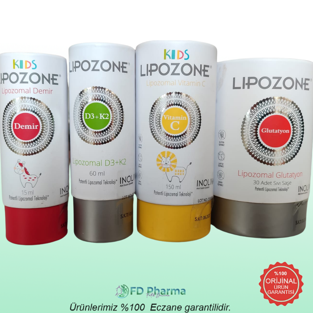 Lipozone 4 lü Set-Demir+D3K2+C+Glutatyon