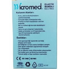 Wicromed Elastik Bandaj 8 cm x 150 cm