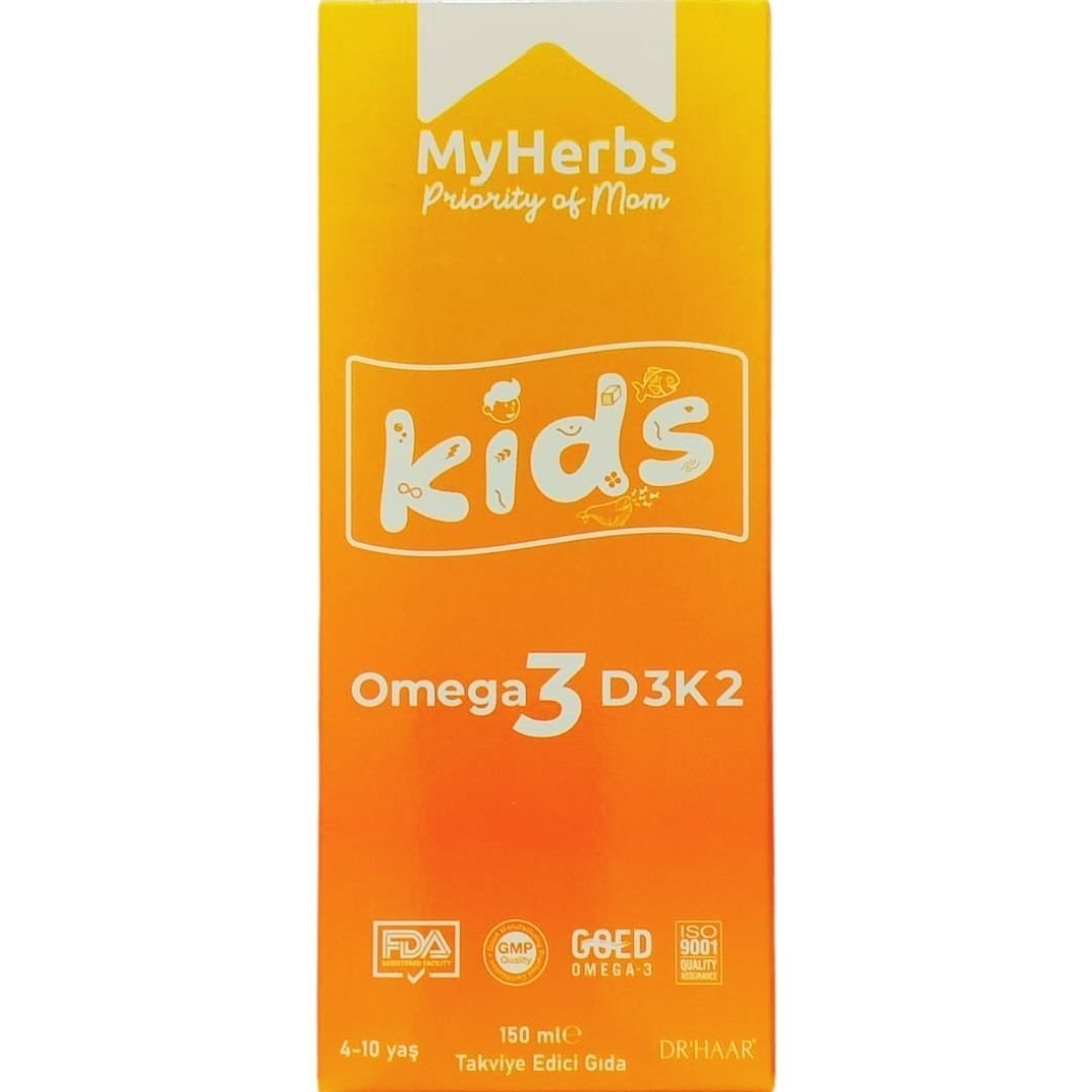 MyHerbs Kids Omega 3 D3K2 150 ml Takviye Edici Gıda
