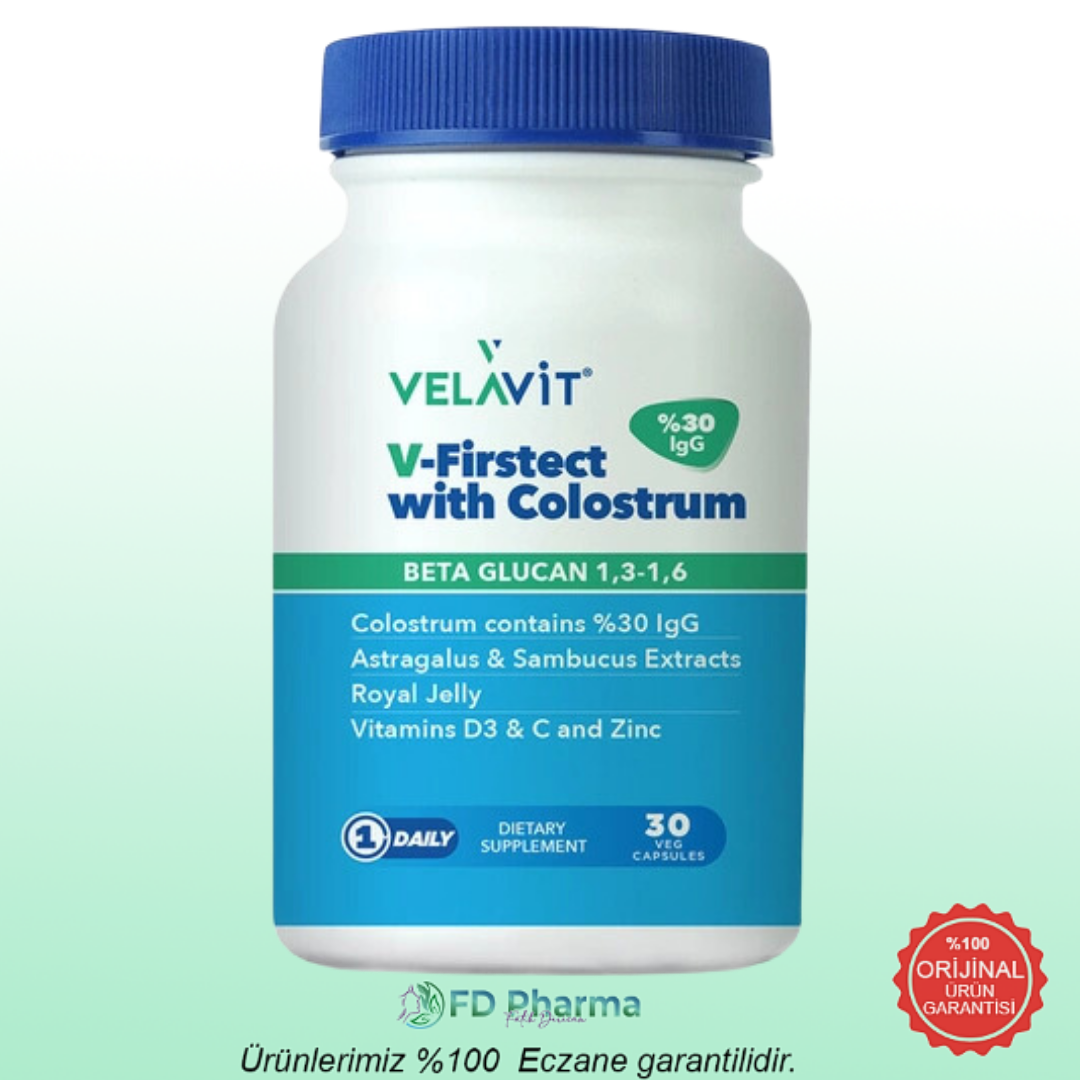 Velavit V-Firstect with Colostrum Takviye Edici Gıda 30 Kapsül