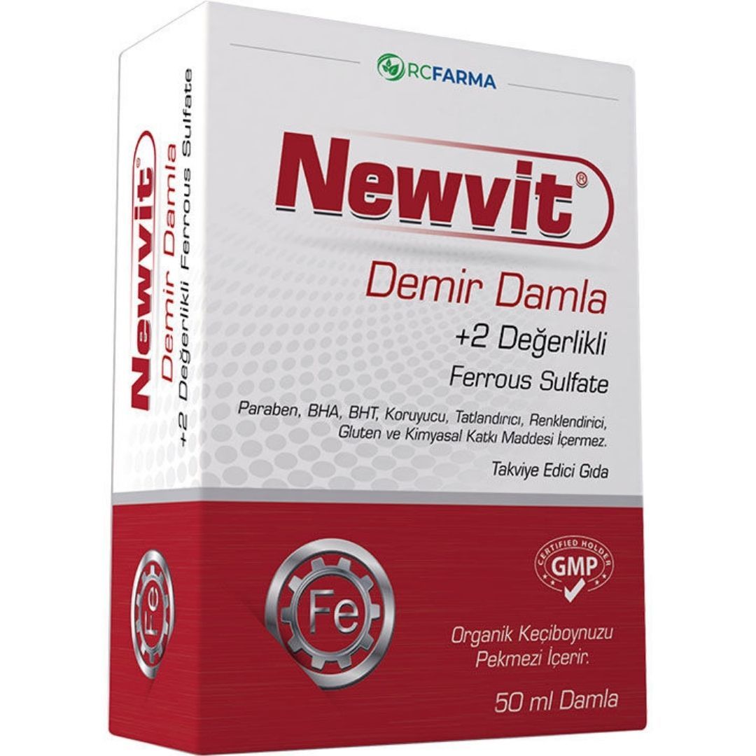 Newvit Demir Sülfat Damla 50 ml Takviye Edici Gıda