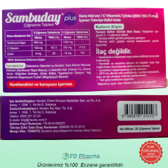 Sambuday Plus 200/50/3 mg 20 Çiğneme Tablet