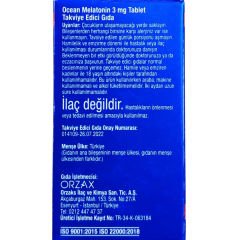 Orzax Ocean Melatonin Takviye Edici Gıda 60+30 Tablet