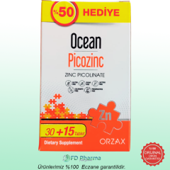 Orzax Ocean Picozinc Takviye Edici Gıda 30 + 15 Tablet