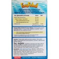 Easy Fish Oil Portakal ve Limon Aromalı Balık Yağı ve D Vitamini 30 Çiğnenebilir Form