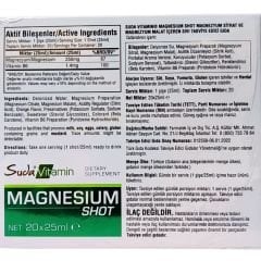 Suda Vitamin Magnesium Shot Portakal Aromalı 20'li 25 ml