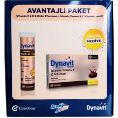 Dynavit Vitamin C + D + Çinko 15 Efervesan Tablet + Dynavit Herbal Izlanda Yosunu Vitamin C 16 Pastil