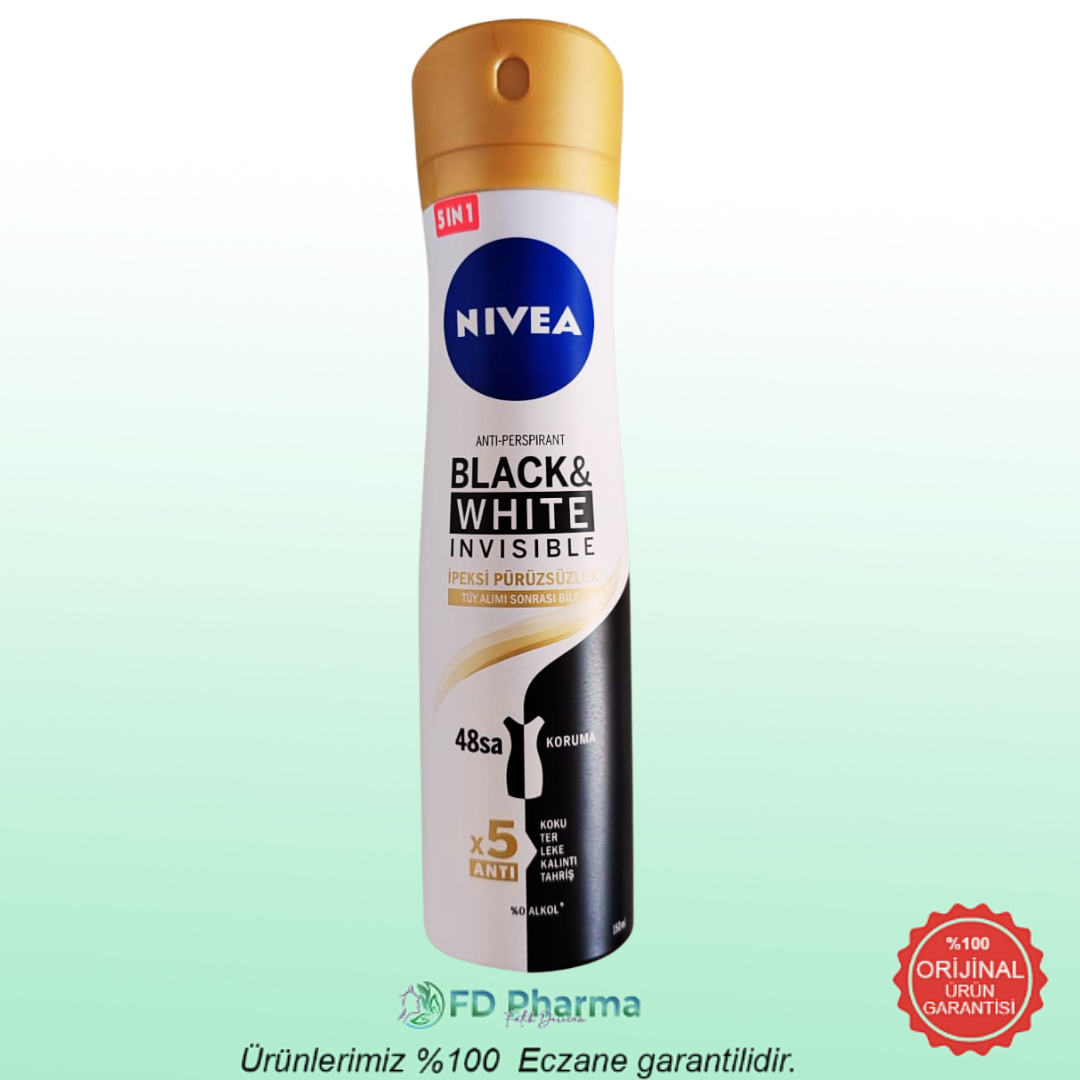 Nivea Black & White Sprey Deodorant Invisible For Women İpeksi Pürüzsüzlük 150 ml