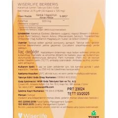 Wiserlife Berberis Karamuk İçeren Takviye Edici Gıda 30 Kapsül