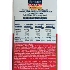 Sorvagen Smart Sitikolin DHA Omega-3 ve B12 60 Mini Kapsül