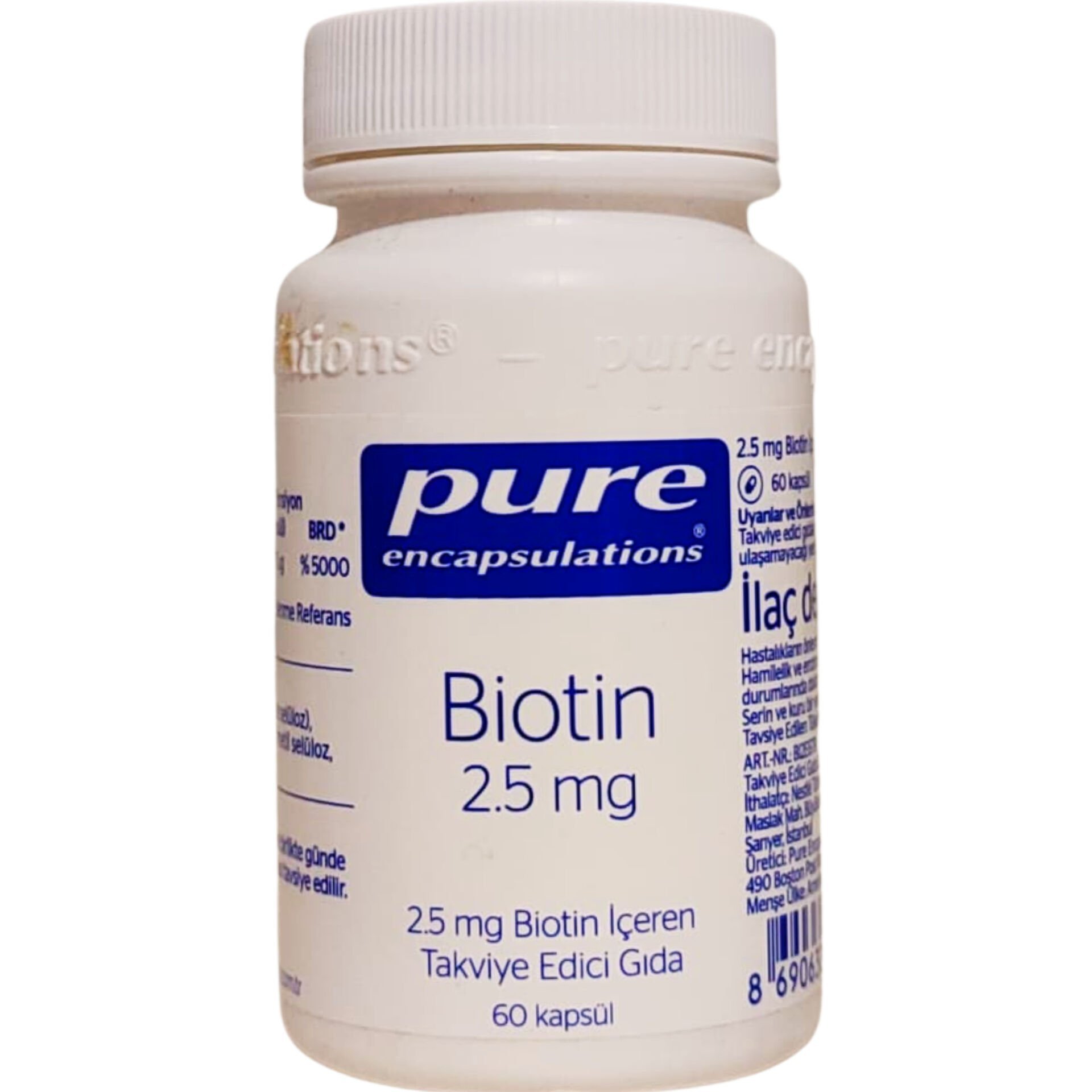 Pure Encapsulations Biotin 2,5 mg 60 Kapsül