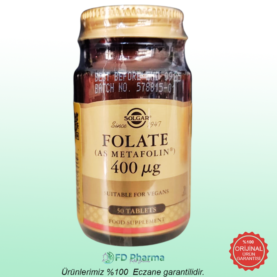 Solgar Folate (Metafolin) 400 mcg 50 Tablet