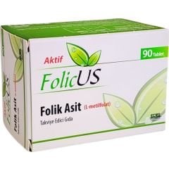 Aktif Folic Us Folik Asit Takviye Edici Gıda 90 Tablet