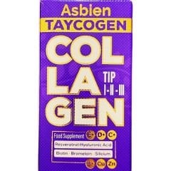 Asbien Taycogen Collagen,Resveratrol,Hyaluronic Acid ve Vitaminler İçeren Gıda Takviyesi 60 tablet