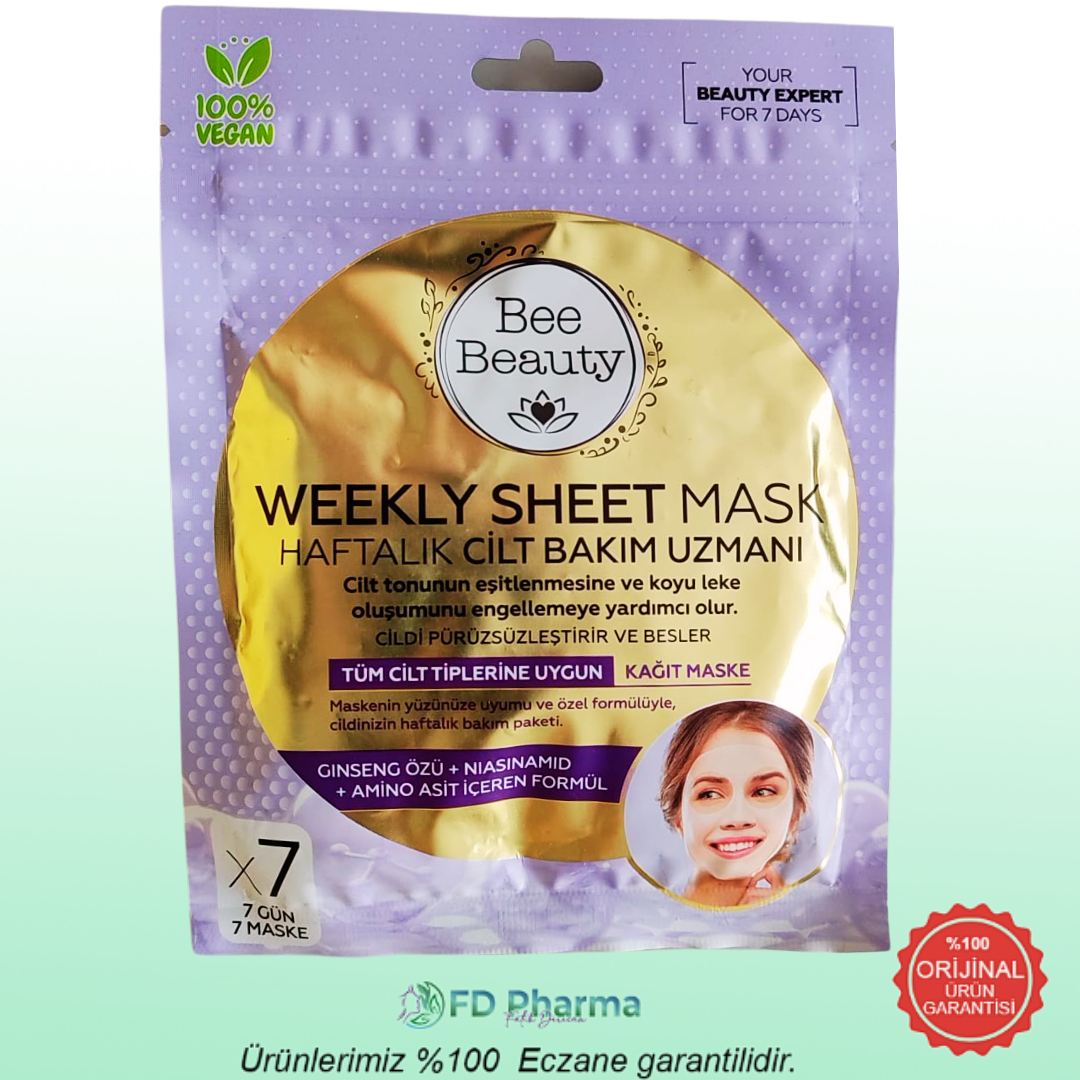 Bee Beauty Cilt Tonu Eşitleyici Kağıt Maske 7'li