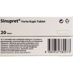 Bionorica Sinupret Forte Kaplı 20 Tablet