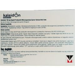 Kaleidon 60 mg 20 Kapsül Probiyotik Mikroorganizma İçeren Takviye Edici Gıda