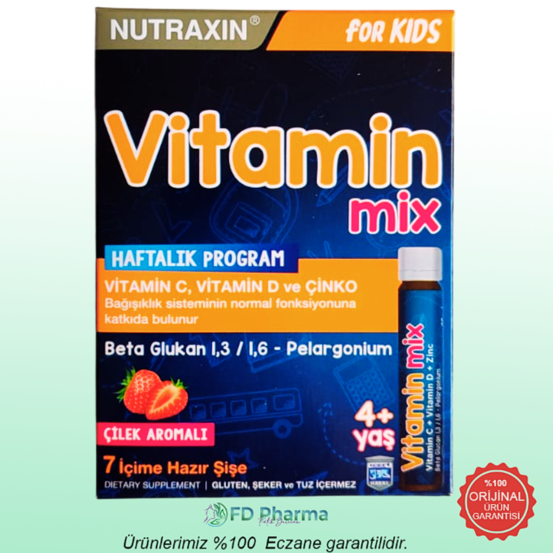 Nutraxin For Kids Vitamin Mix 7 Adet İçime Hazır Şişe