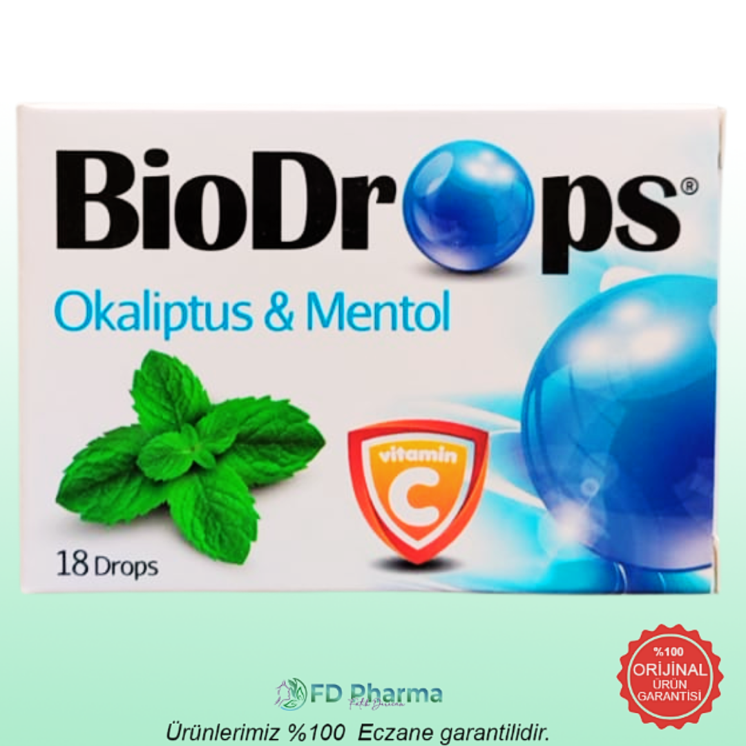 Biodrops Okaliptus Mentol C Vitaminli Pastil 18'li
