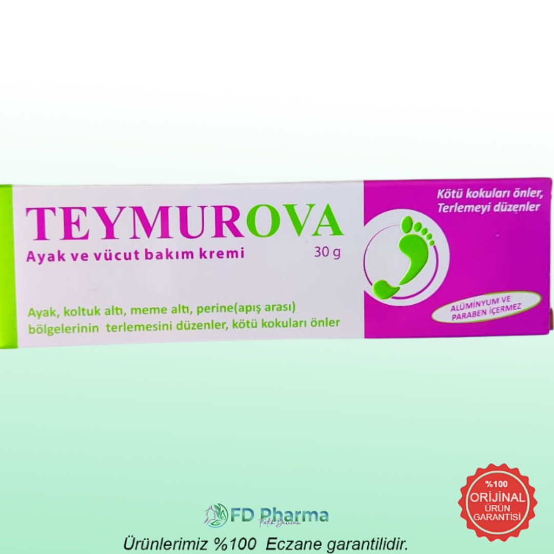 Teymurova Kötü Koku Önleme Terleme Düzenleme Ayak ve Vücut Bakım Kremi 30 gr