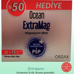 Orzax Ocean Extramag Magnezyum Sitrat Efervesan 30 Saşe + 15 Şase - %50 HEDİYE