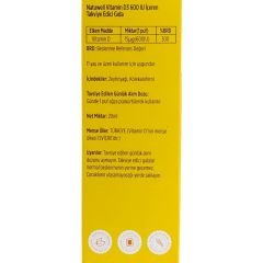Natuwell Vitamin D3 600 IU Takviye Edici Gıda 20 ml-140 Puf Sprey