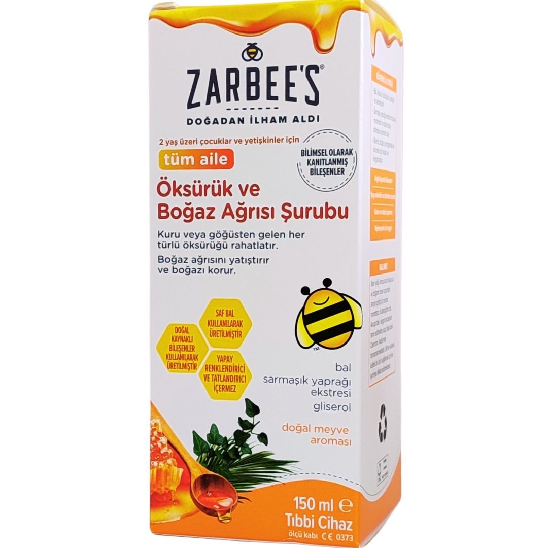 Zarbee's Bal,Sarmaşık Yaprağı, Gliserol İçeren Tüm Aile Takviye Edici Gıda 150 ml