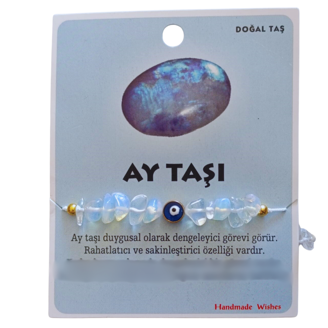 Doğaltaş Aytaşı Doğal Taş Makrome Örme Bileklik