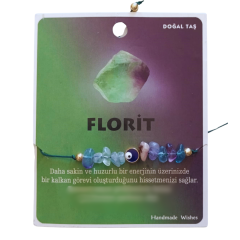 Doğaltaş Florit Doğal Taş Makrome Örme Bileklik