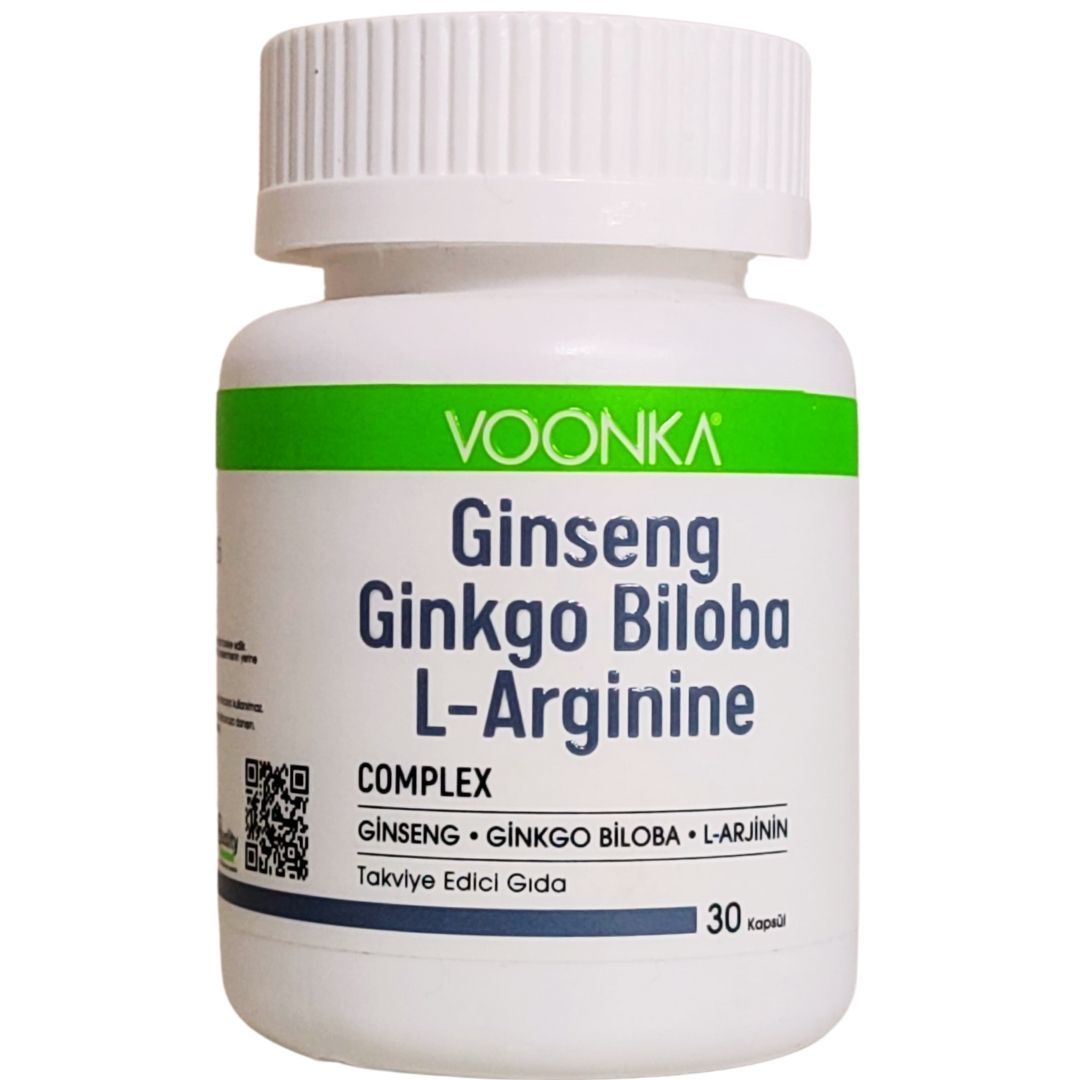 Voonka Ginseng Ginkgo Biloba L-Arginine 30 Kapsül