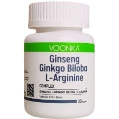 Voonka Ginseng Ginkgo Biloba L-Arginine 30 Kapsül