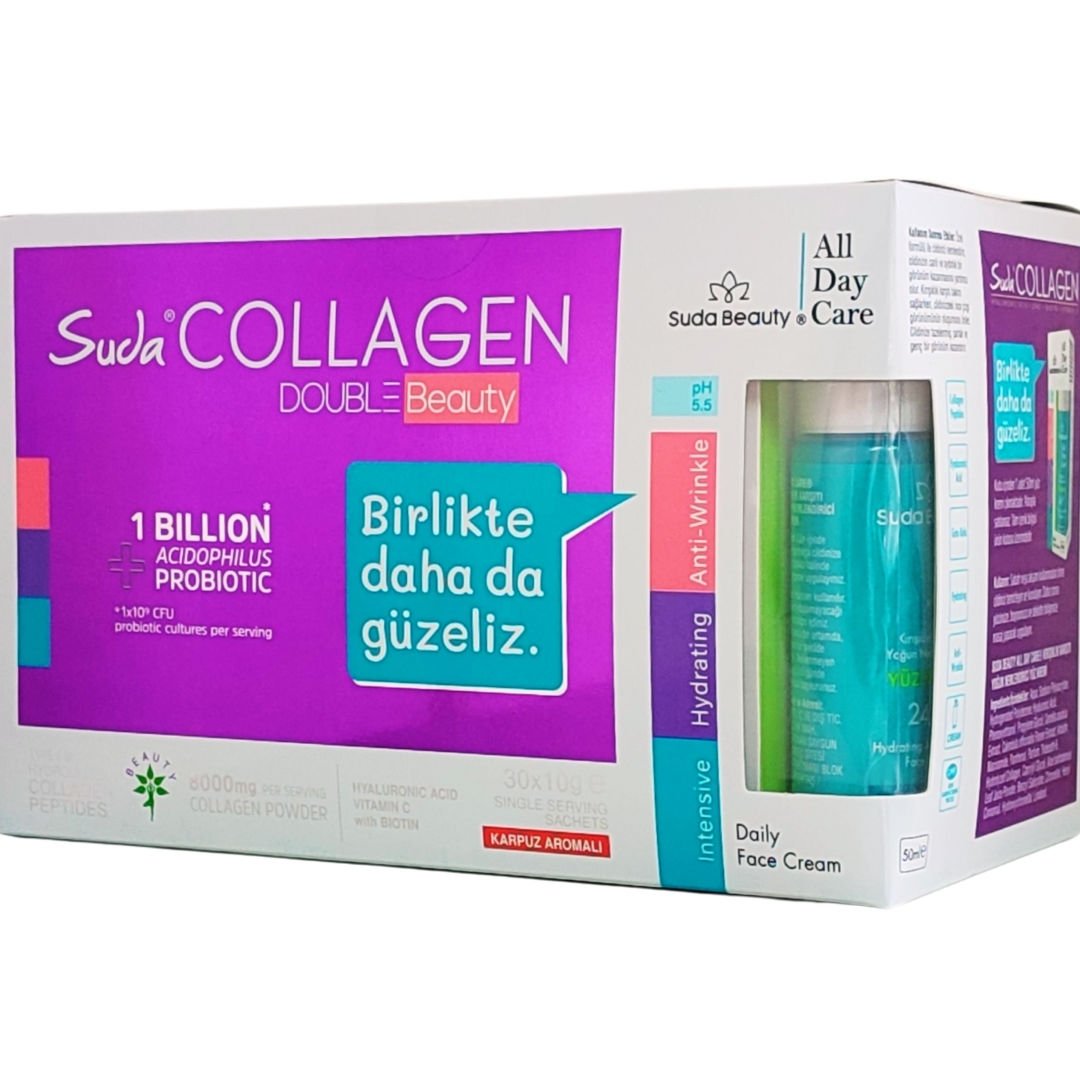 Suda Collagen Double Beauty Karpuz Aromalı 30 Saşe + Yüz Kremi Hediyeli