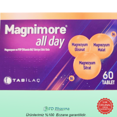 Magnimore All Day Magnezyum ve P5P (Vitamin B6) Takviye Edici Gıda 60 Tablet