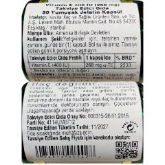Natures Bounty Vitamin E-400 IU Takviye Edici Gıda 50 Jelatin Kapsül